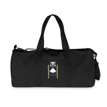 Panda Bodybuilder Klimmzüge Bodybuilding - Recycelte Canvas-Sporttasche von Stanley/Stella - Schwarz - Vorne