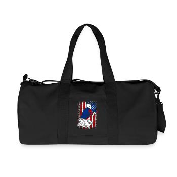 Drapeau des États-Unis Femme de ménage américaine du 4 juillet - Sac de sport en toile recyclée Stanley/Stella - noir - Devant