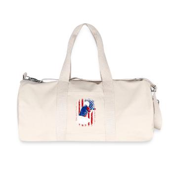 Drapeau des États-Unis Femme de ménage américaine du 4 juillet - Sac de sport en toile recyclée Stanley/Stella - blanc naturel - Devant