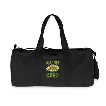 Will Work For Green Bean Casserole Thanksgiving - Recycled Canvas Sports Bag by Stanley/Stella - black - Front
