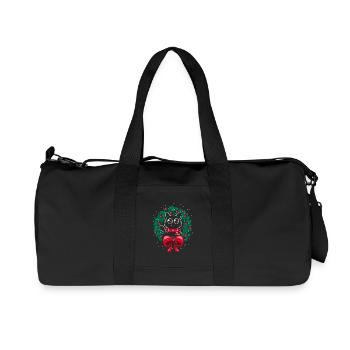 Katze Weihnachtskranz Frohe Weihnachten - Recycelte Canvas-Sporttasche von Stanley/Stella - Schwarz - Vorne
