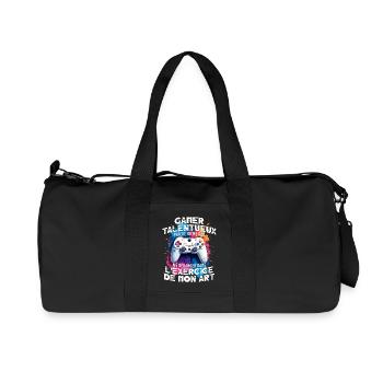 Gamer talentueux ado accro aux jeux vidéo console - Sac de sport en toile recyclée Stanley/Stella - noir - Devant