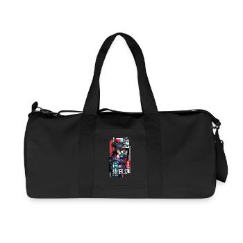 Ver.1 - Cyborg Japan red blue kanji - Recycled Canvas Sports Bag by Stanley/Stella - black - Front
