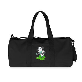 Hockey sur gazon avec chien, bâton de hockey sur gazon - Sac de sport en toile recyclée Stanley/Stella - noir - Devant