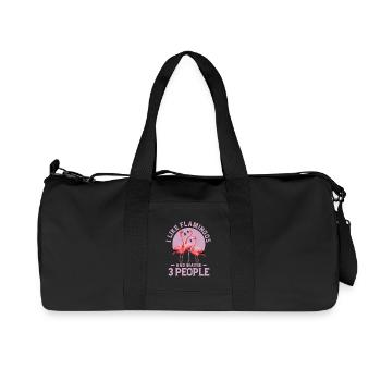 J’aime les flamants roses et peut-être 3 personnes oiseau rose mignon - Sac de sport en toile recyclée Stanley/Stella - noir - Devant