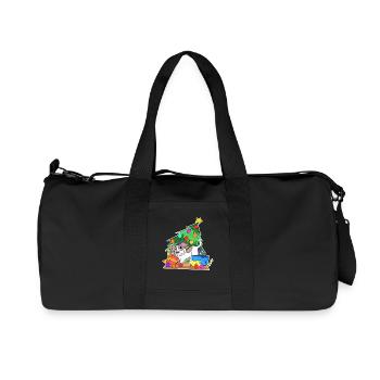 Dog Christmas Tree Funny Christmas - Recycled Canvas Sports Bag by Stanley/Stella - black - Front