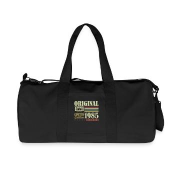 Original 1985 Jahrgang Retro Geburtstagsgeschenk - Recycelte Canvas-Sporttasche von Stanley/Stella - Schwarz - Vorne