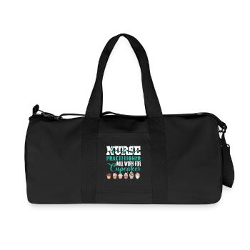 Nurse Practitioner Will Work For Cupcakes - Recycled Canvas Sports Bag by Stanley/Stella - black - Front
