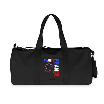 drapeau france cadeau, cadeau france drapeau - Sac de sport en toile recyclée Stanley/Stella - noir - Devant