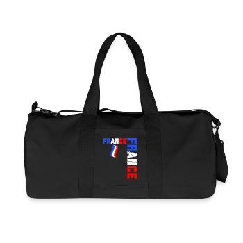 drapeau france cadeau, cadeau france drapeau - Sac de sport en toile recyclée Stanley/Stella - noir - Devant