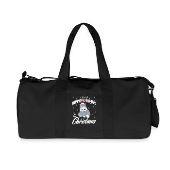 I Want A Hippopotamus For Christmas Xmas Hippo - Recycled Canvas Sports Bag by Stanley/Stella - black - Front