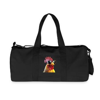 Coq Poulet Papa Poulailler Papa Poulet fermier Poulets - Sac de sport en toile recyclée Stanley/Stella - noir - Devant