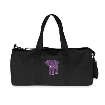 Mandala Éléphant Eléphant Mandala Spirituel - Sac de sport en toile recyclée Stanley/Stella - noir - Devant