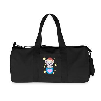 Père Noël Teddy Bear Enfants - Sac de sport en toile recyclée Stanley/Stella - noir - Devant