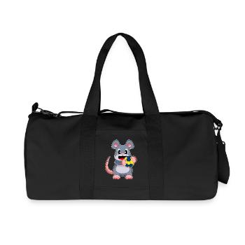 Souris Handball Joueur Handball - Sac de sport en toile recyclée Stanley/Stella - noir - Devant