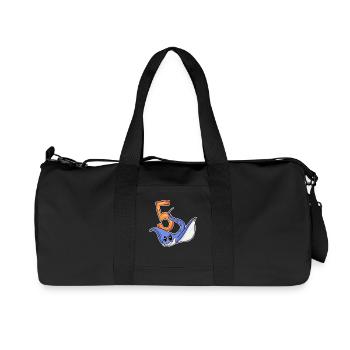 5th Birthday Motif Stingray - 5 years - Recycled Canvas Sports Bag by Stanley/Stella - black - Front