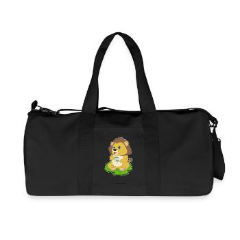 Löwe Tasse Kaffee - Recycelte Canvas-Sporttasche von Stanley/Stella - Schwarz - Vorne