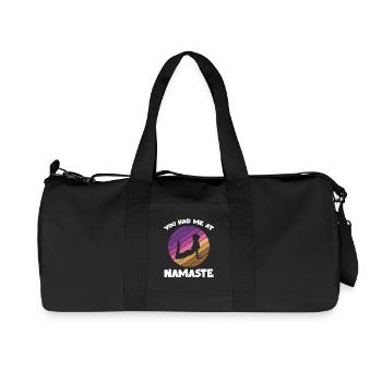You Had Me At Namaste Yoga Silhouette Relaxation - Recycled Canvas Sports Bag by Stanley/Stella - black - Front