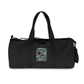 Being a Vet Tech Is A Work Of Heart - Recycelte Canvas-Sporttasche von Stanley/Stella - Schwarz - Vorne