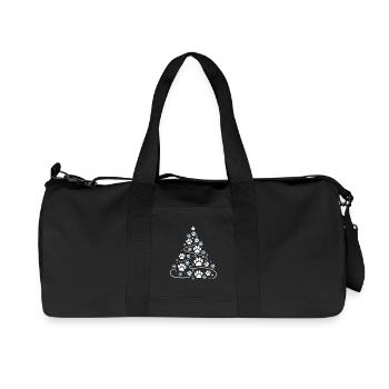Christmas Christmas Tree Paw Paw Print - Recycled Canvas Sports Bag by Stanley/Stella - black - Front