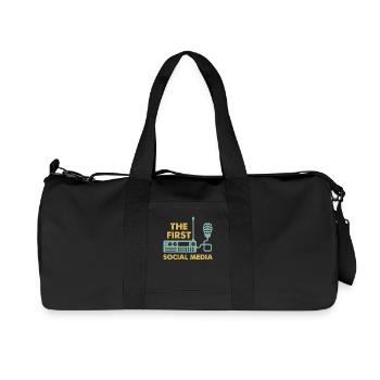 Le premier microphone radio de médias sociaux Retro - Sac de sport en toile recyclée Stanley/Stella - noir - Devant