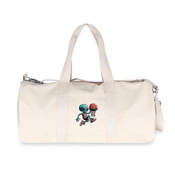 Basketball Dunking Alien - Recycled Canvas Sports Bag by Stanley/Stella - natural - Front