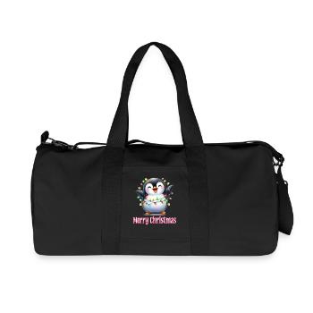 Cute Penguin Christmas Merry Christmas - Recycled Canvas Sports Bag by Stanley/Stella - black - Front
