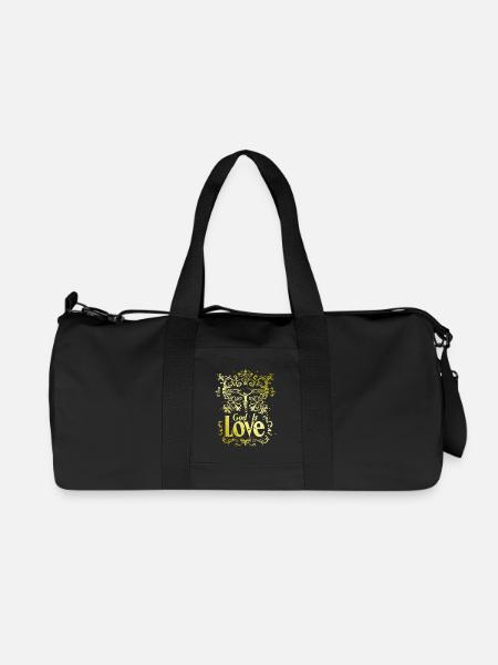 Dieu est amour Jésus-Christ Foi Verset biblique - Sac de sport en toile recyclée Stanley/Stella - noir
