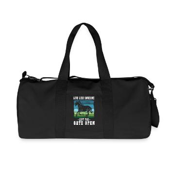 Lebe Wie Jemand Das Tor Offen Gelassen Hat Pferd - Recycelte Canvas-Sporttasche von Stanley/Stella - Schwarz - Vorne