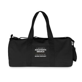 Social Worker - Super Power - Gift - Recycled Canvas Sports Bag by Stanley/Stella - black - Front