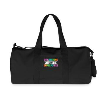 Organizing is my superpower Bunte - Recycled Canvas Sports Bag by Stanley/Stella - black - Front
