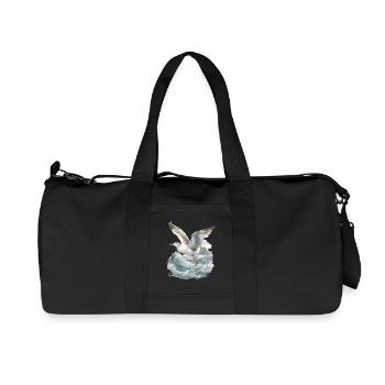 storm, sea, waves, coast, seagull, seagulls, maritime - Recycled Canvas Sports Bag by Stanley/Stella - black - Front
