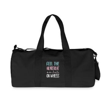 Rollerskater Party Feel Heartbeat On Wheels Gift - Recycelte Canvas-Sporttasche von Stanley/Stella - Schwarz - Vorne
