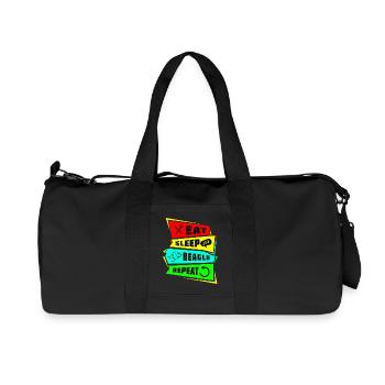 Eat Sleep Beagle Repeat - Recycled Canvas Sports Bag by Stanley/Stella - black - Front