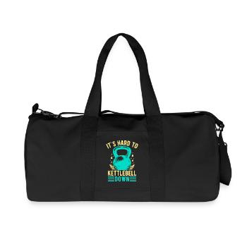 Les fanatiques de fitness sont difficiles à descendre avec kettlebell - Sac de sport en toile recyclée Stanley/Stella - noir - Devant