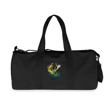 Forest deer silhouette closeness to nature - Recycled Canvas Sports Bag by Stanley/Stella - black - Front