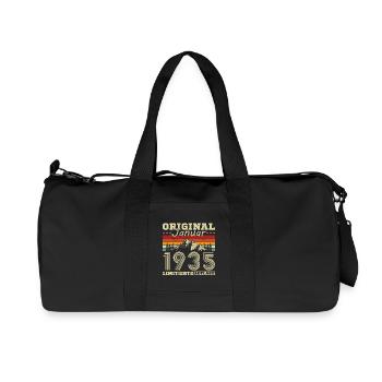 90 years Born in January 1935 - Recycled Canvas Sports Bag by Stanley/Stella - black - Front