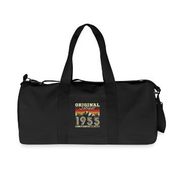 70 years Born in January 1955 Mrs. Man - Recycled Canvas Sports Bag by Stanley/Stella - black - Front
