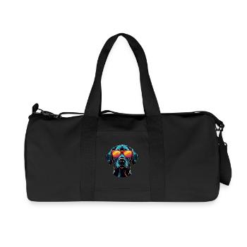 Portrait de tête de chien labrador Cool - Sac de sport en toile recyclée Stanley/Stella - noir - Devant