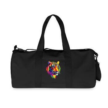 Tiger Big Cat Wilderness Tiger Cats Cute Tiger - Recycled Canvas Sports Bag by Stanley/Stella - black - Front