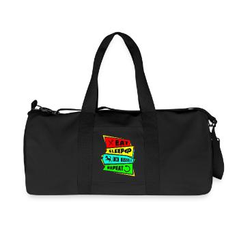 Eat sleep Jack Russell repeat - Recycled Canvas Sports Bag by Stanley/Stella - black - Front