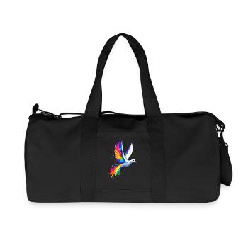 Colombe Blanche Paix Paix Bois Colombe Colombes Blanches - Sac de sport en toile recyclée Stanley/Stella - noir - Devant