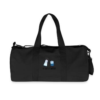 A Salt & Battery Funny Cartoon Motif for - Recycled Canvas Sports Bag by Stanley/Stella - black - Front