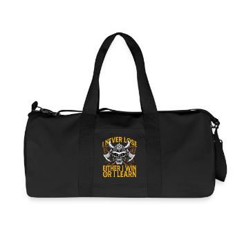 Je ne perds jamais, ni je gagne, ni j’apprends - Sac de sport en toile recyclée Stanley/Stella - noir - Devant