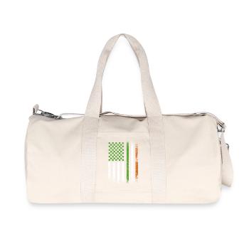 Patriotic Irish American Flag Ireland St. Patricks - Recycled Canvas Sports Bag by Stanley/Stella - natural - Front