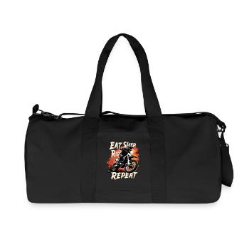 Motocross Eat Sleep Ride Repeat - Recycled Canvas Sports Bag by Stanley/Stella - black - Front