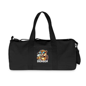 Biber liebt Bier Party Sonnenbrille Karneval Alaaf - Recycelte Canvas-Sporttasche von Stanley/Stella - Schwarz - Vorne