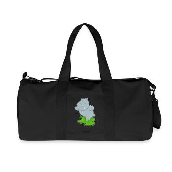 Hippopotame Yoga Fitness Gymnastique - Sac de sport en toile recyclée Stanley/Stella - noir - Devant