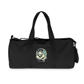Retro Dapper Cartoon Hund im Stil der 1920er - Recycelte Canvas-Sporttasche von Stanley/Stella - Schwarz - Vorne