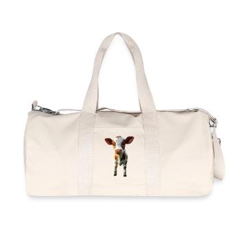 Kuh Bauer Rind Milch Vegan Kalb Cow Bauernhof Kühe - Recycelte Canvas-Sporttasche von Stanley/Stella - Naturweiß - Vorne